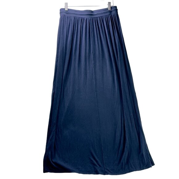 NEW YORK & COMPANY Women's Skirt Navy Blue Maxi Rayon Spandex Pockets Size S - Picture 5 of 13